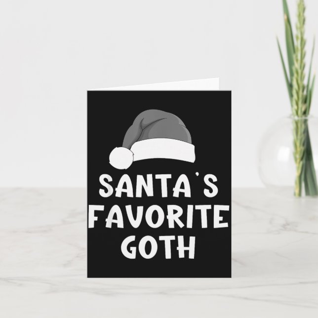 Christmas Santa's Favorite Goth Funny Xmas Pajama  Karte (Vorderseite)