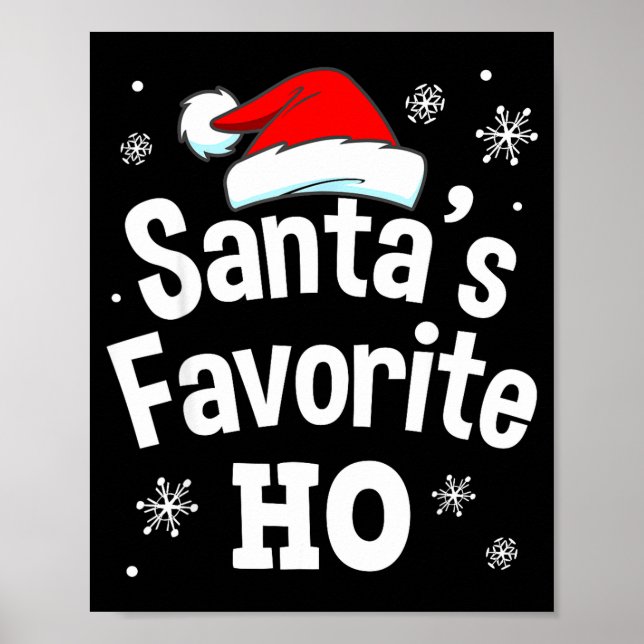 Christmas Santa's Favorite Ho Shirt, Adult Naughty Poster (Vorne)