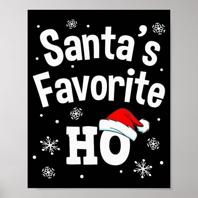 Christmas Santa's Favorite Ho Shirt, Adult Naughty Poster (Vorne)