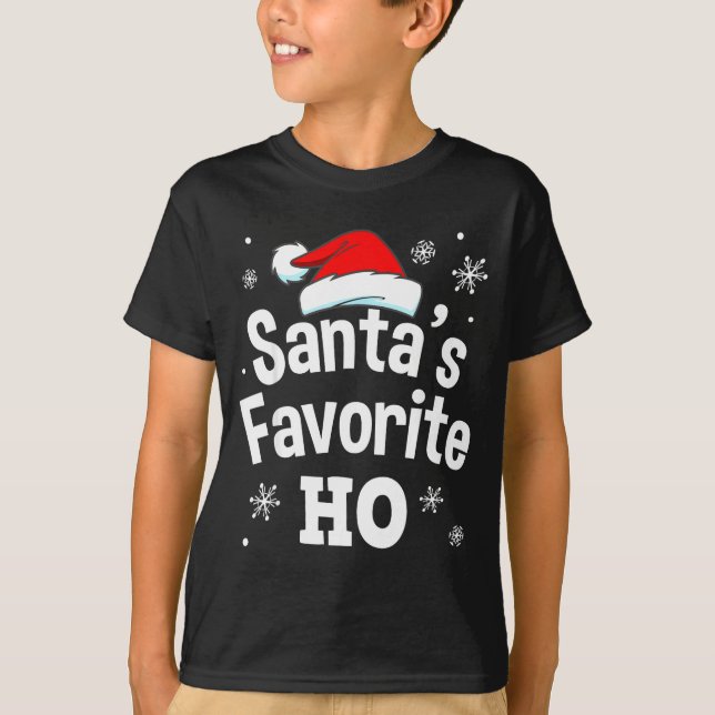Christmas Santa's Favorite Ho Shirt, Adult Naughty T-Shirt (Vorderseite)