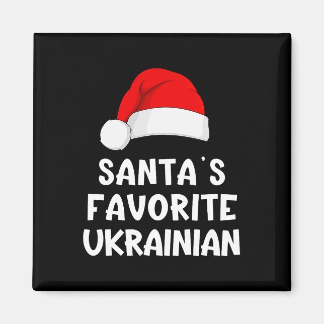 Christmas Santa's Favorite Ukrainian Funny Pajama  Magnet (Vorne)