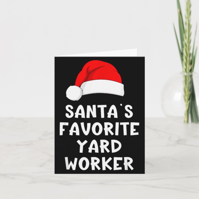 Christmas Santa's Favorite Yard Worker Funny Pajam Karte (Vorderseite)