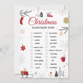 Christmas Scavenger Hunt Checklist Art Feiertagskarte