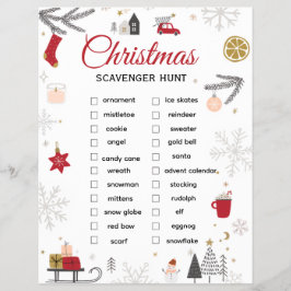 Christmas Scavenger Hunt Checklist Art Flyer