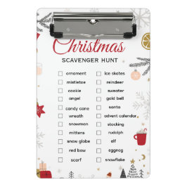 Christmas Scavenger Hunt Checklist Art Mini Klemmbrett