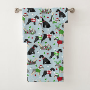 Christmas Schnauzer Badhandtuch Set