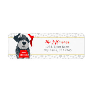 Christmas Schnauzer Dog Weihnachtsmannmütze Addres