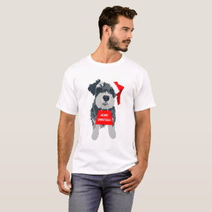 Christmas Schnauzer Dog Weihnachtsmannmütze T - Sh T-Shirt