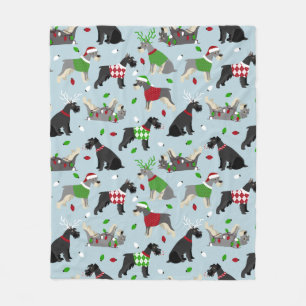 Christmas Schnauzer Fleecedecke