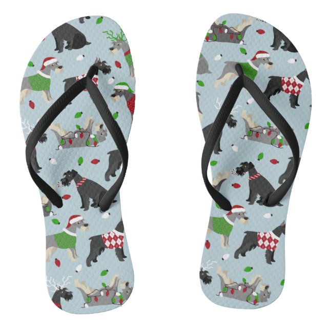 Christmas Schnauzer Flip Flops (Fußbett)