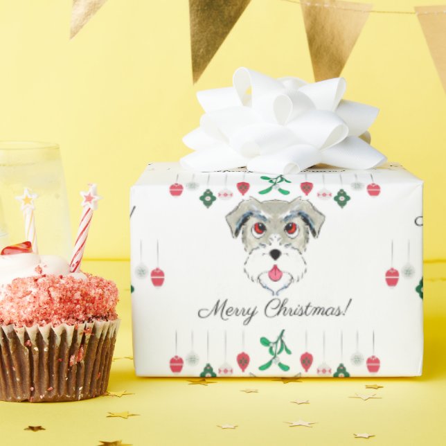 Christmas Schnauzer Geschenkpapier (Geburtstagsparty)