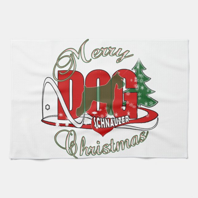 CHRISTMAS SCHNAUZER HANDTUCH (Horizontal)