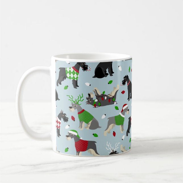 Christmas Schnauzer Kaffeetasse (Links)