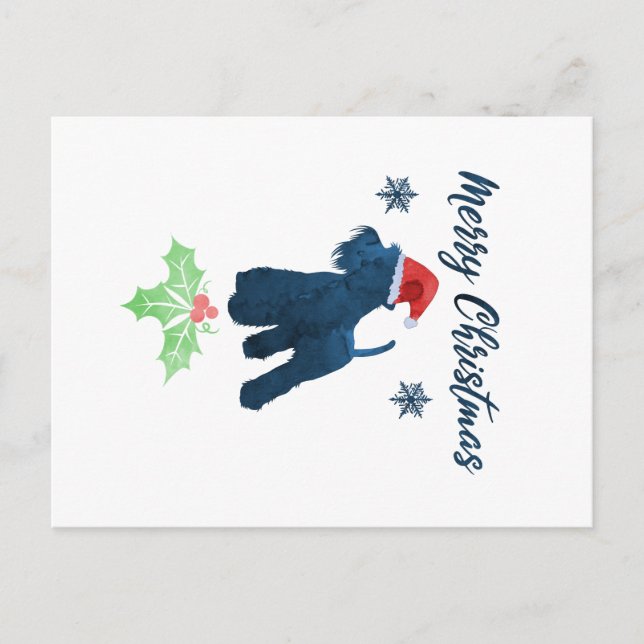 Christmas Schnauzer Postkarte (Vorderseite)
