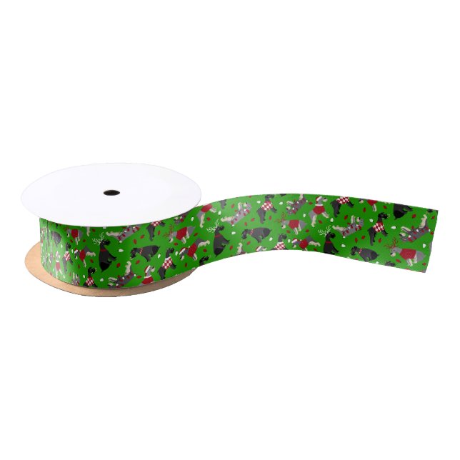 Christmas Schnauzer Satin Ribbon Satinband (Spule)
