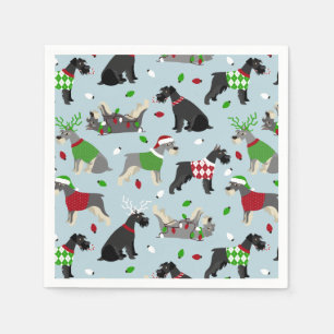 Christmas Schnauzer Serviette