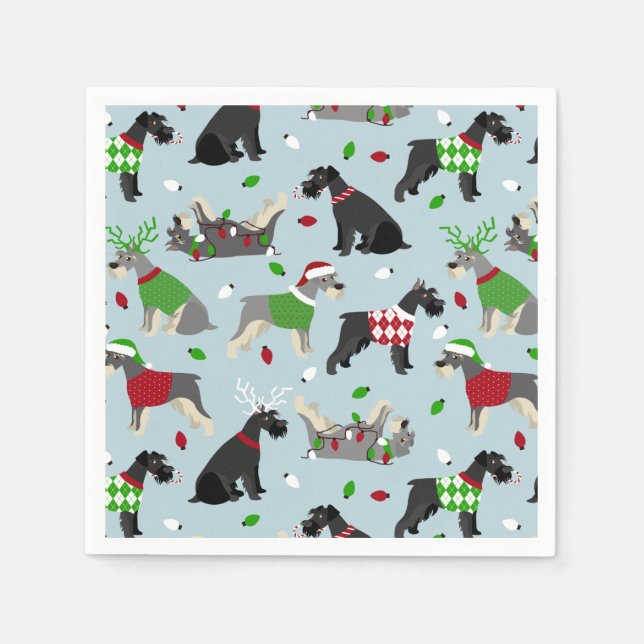 Christmas Schnauzer Serviette (Vorderseite)