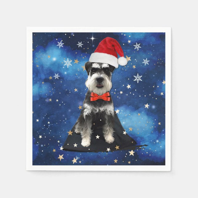 Christmas Schnauzer Serviette (Vorderseite)