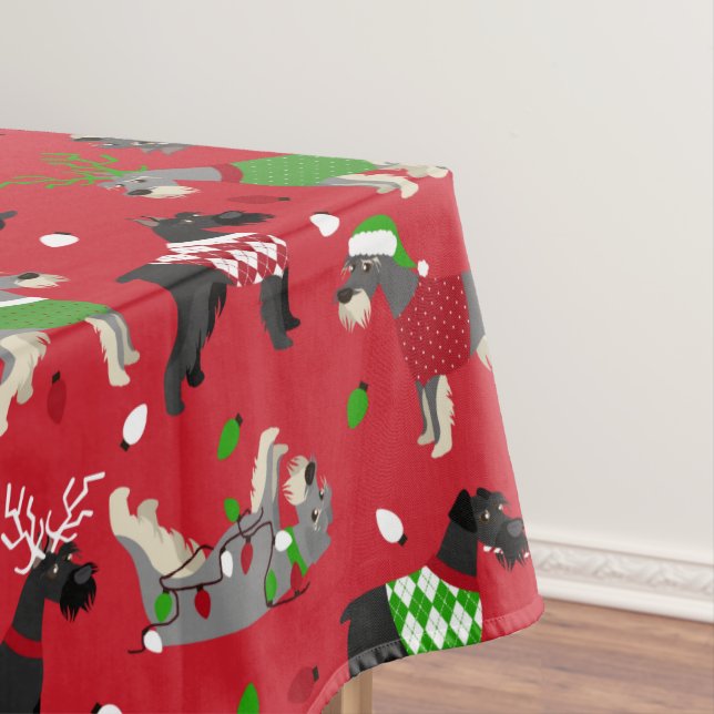 Christmas Schnauzer Tablecloth Tischdecke (Beispiel)