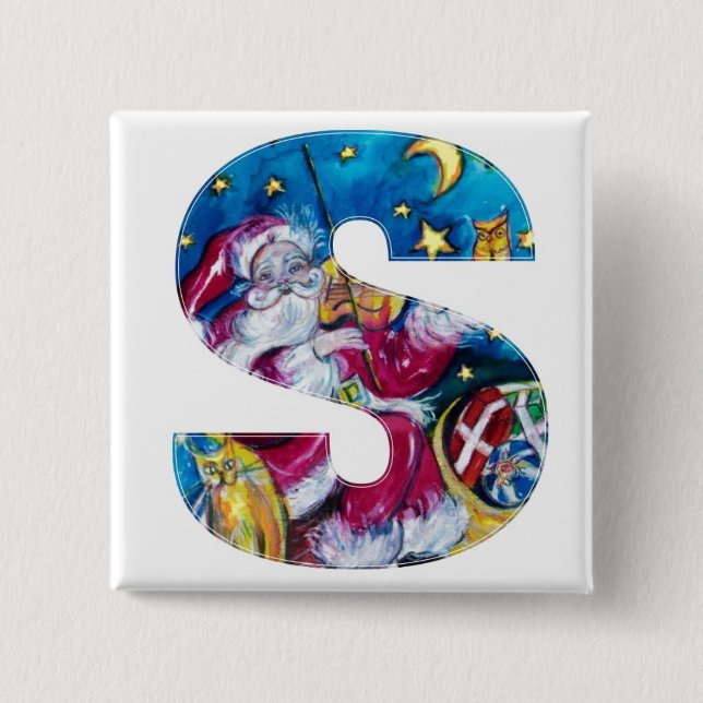 CHRISTMAS-SCHREIBEN / INSPIRIERT SANTA-MONOGRAMM BUTTON (Vorderseite)