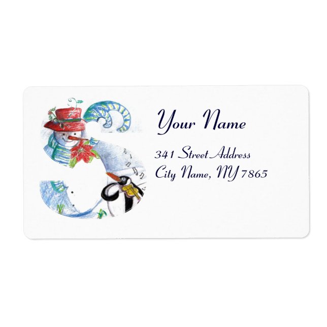 CHRISTMAS-SCHREIBEN ,PENGUINS SERENADE-MONOGRAMM (Vorne)