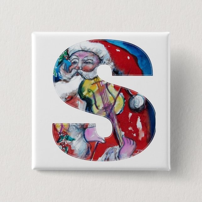 CHRISTMAS SCHREIBEN / SANTA MIT VIOLIN MONOGRAM BUTTON (Vorderseite)