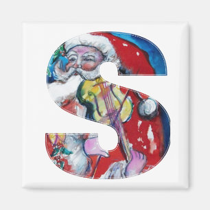 CHRISTMAS SCHREIBEN / SANTA MIT VIOLIN MONOGRAM MAGNET