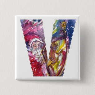 CHRISTMAS / SCHREIBEN / SANTA SPIELHARP BUTTON