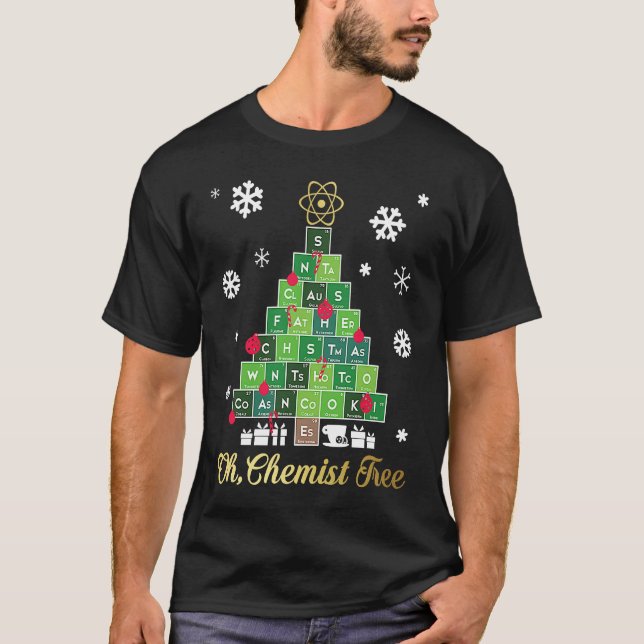 Christmas Science Chemist Tree Periodic Table Xmas T-Shirt (Vorderseite)