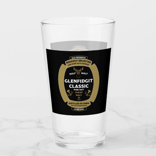 Christmas Scotch Whiskey Label Glas (Vorderseite)