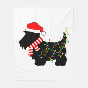 Christmas Scottie Dog mit Licht Fleecedecke