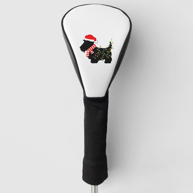 Christmas Scottie Dog mit Licht Golf Headcover (Vorderseite)