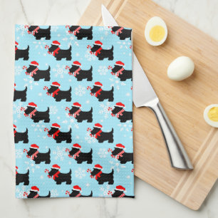 Christmas Scottie Dogs Pattern Geschirrtuch