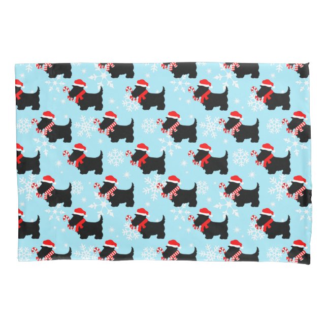 Christmas Scottie Dogs Pattern Kissenbezug (Vorderseite)