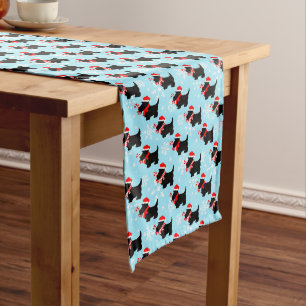 Christmas Scottie Dogs Pattern Mittelgroßer Tischläufer