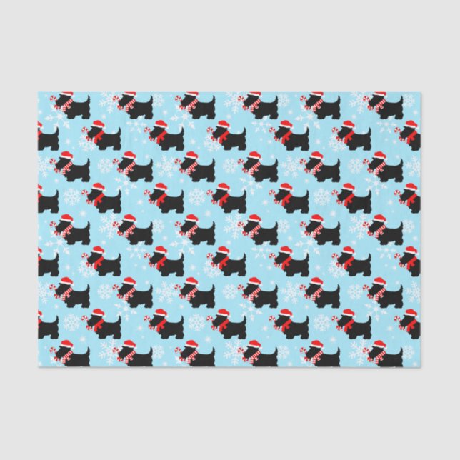 Christmas Scottie Dogs Pattern Seidenpapier (Vorderseite)