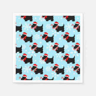 Christmas Scottie Dogs Pattern Serviette
