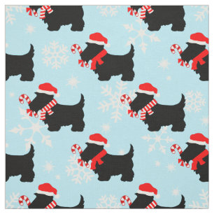 Christmas Scottie Dogs Pattern Stoff