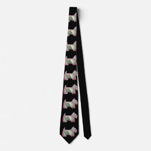 Christmas Scottie Terrier Krawatte