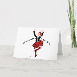 Christmas Scottish Highland Dancer Card Karte