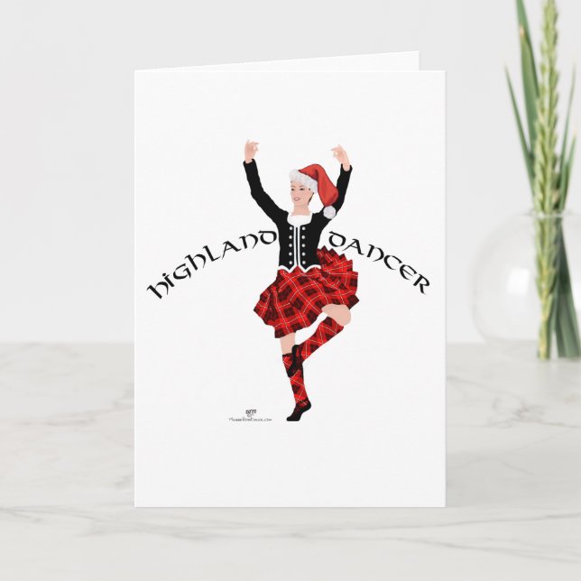 Christmas Scottish Highland Dancer Karte (Vorderseite)