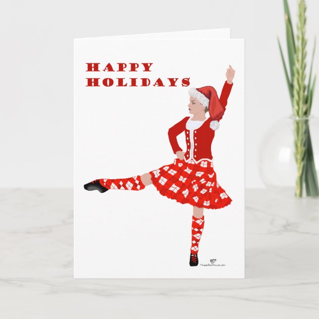 Christmas Scottish Highland Dancer Karte (Vorderseite)