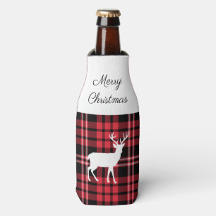 Christmas Scottish Red Tartan Kariert Pattern Stag Flaschenkühler