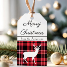 Christmas Scottish Red Tartan Kariert Pattern Stag