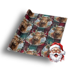 Christmas Scottish Tartan denim blue Highlander Geschenkpapier