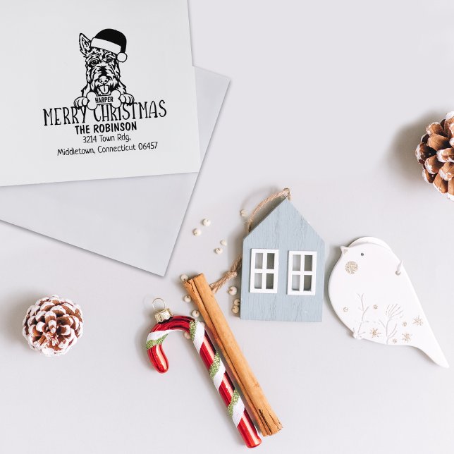 Christmas Scottish Terrier Dog Rücksendeadresse Gummistempel (Von Creator hochgeladen)