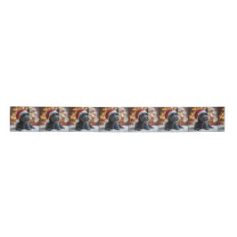 Christmas Scottish Terrier On Fur Satinband