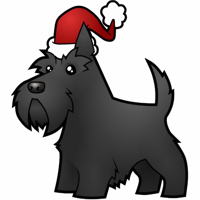 Christmas Scottish Terrier Ornament Fotoskulptur Ornament (Vorne)