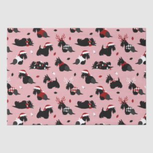 Christmas Scottish Terrier Pink Seidenpapier