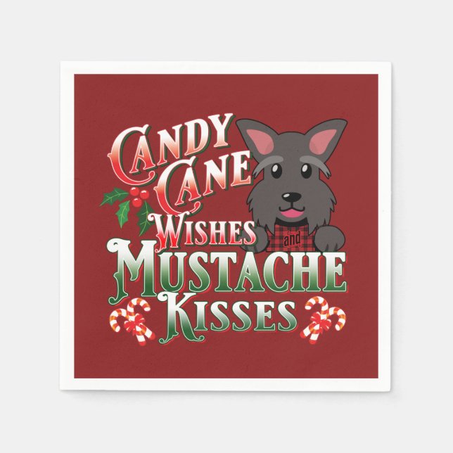 Christmas Scottish Terrier Scottie Dog Decoupage Serviette (Vorderseite)